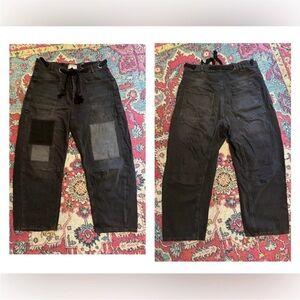 Free People Black Patchwork Jeans